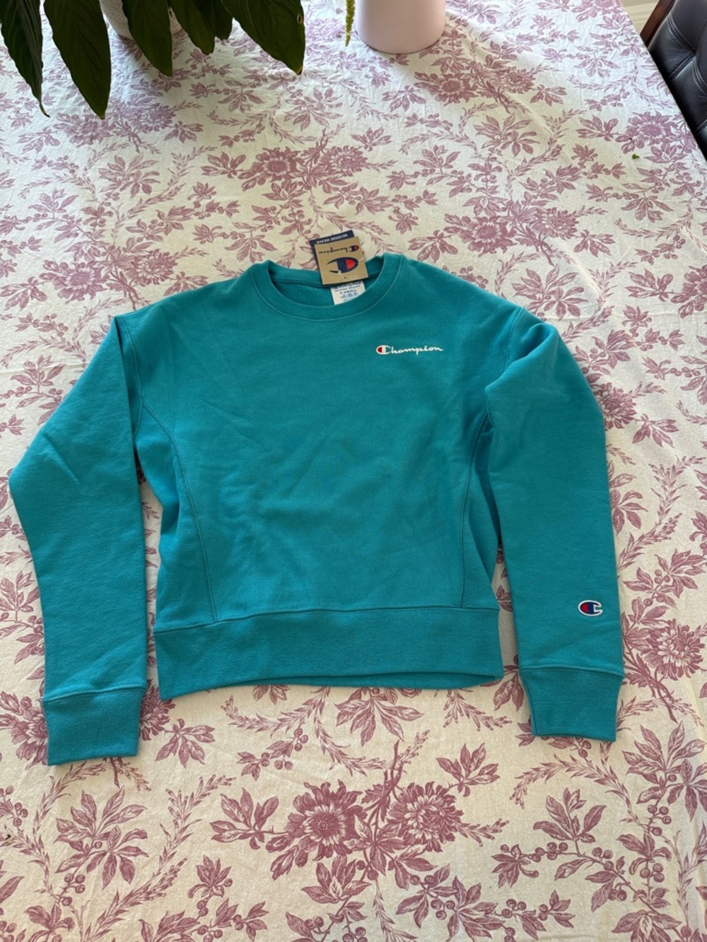 NWT Champion Teal Crewneck reverse weave Xsmall Sweatshirt